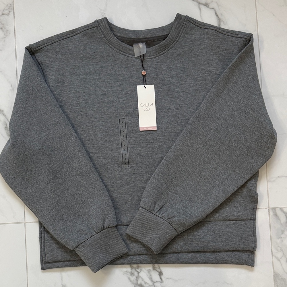 CALIA by Carrie Underwood Oversized Gray Crewneck Sweater NWT